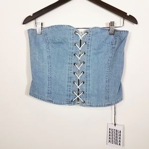 Pistola Denim Corset All Tied Up Medium Light Wash
